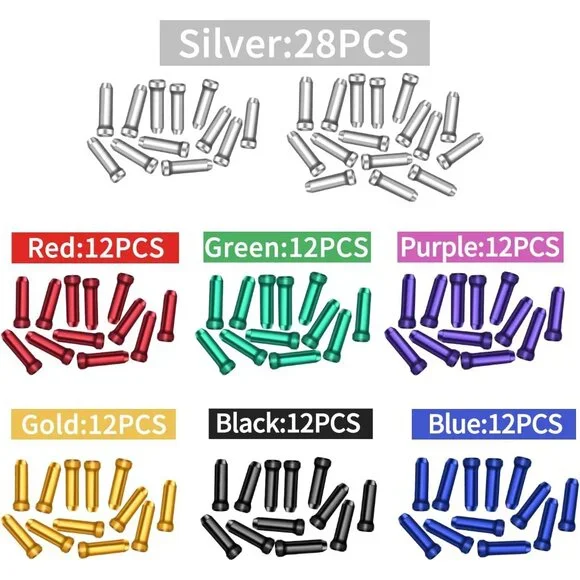 Bike Cable End Caps, Alloy Crimps, Brake Cable End Tips for Road Mountain Bicycl - Picture 7 of 8